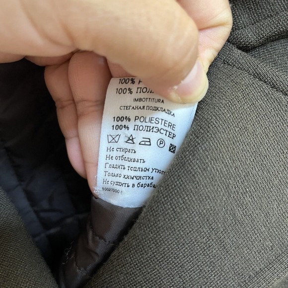 SISLEY WOMENS COAT SZ MEDIUM BROWN DOUBLE BREASTED LINED NOTCH LAPEL WOOL BLEND - Picture 9 of 12